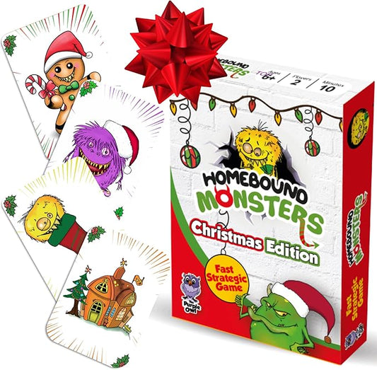 Kids Christmas Stocking Stuffers. Homebound Monsters – Christmas Edition. Small Stocking Stuffers for Kids 8-12. Easy and Fun Family Card Games and Winter Getaways. 2 Players