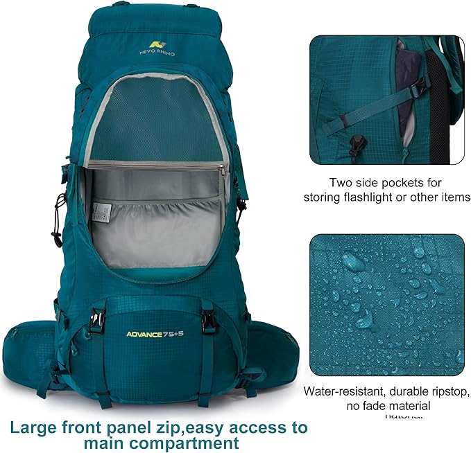 N NEVO RHINO Internal Frame Hiking Backpack 50/60/65/70/80L, Mountain Climbing Camping Backpack Daypack Waterproof Rain Cover | Mountain Climbing, Camping Backpack, Daypack, Waterproof, Rain Cover