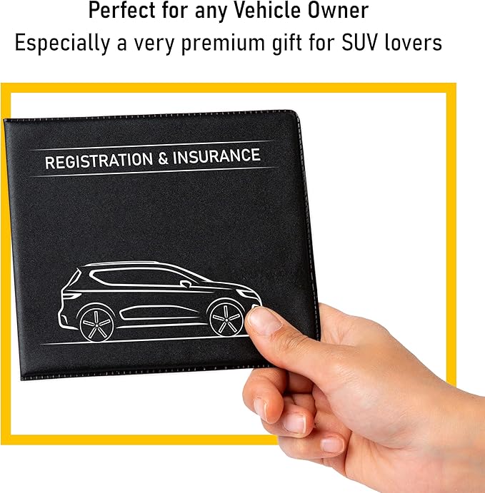 CANOPUS Car Registration and Insurance Holder, Car Document Holder, Vehicle Registration and Insurance Card Holder, Wallet for Auto, Trailer, Motorcycle, Truck, Vehicle Paperwork Organizer (2 Pack)