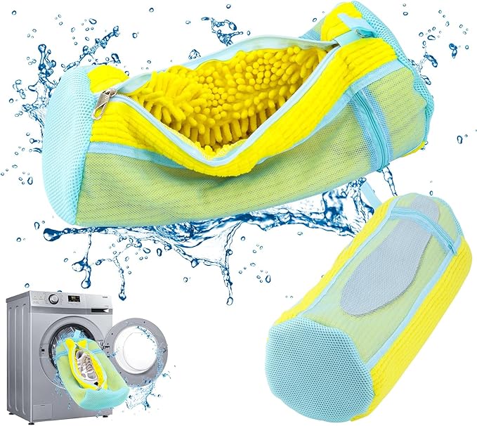 Shoe Washing Bag for Washing Machine - Durable Shoe Washing Machine Bag for Most Children's Shoes (Small Yellow 2PCS)