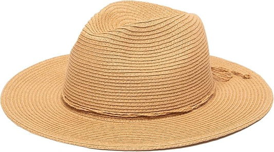 San Diego Hat Co. Women's Water Repellent Fedora with Tie (Natural) - UPF 50+ Sun Protection and Water Resistant