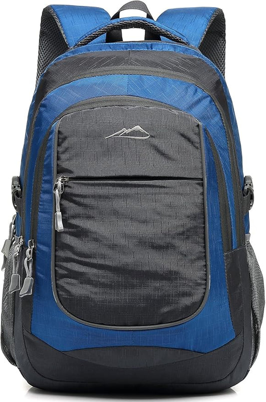 ProEtrade Backpack Bookbag for College Sturdy Travel Business Hiking Fit Laptop Up to 15.6 Inch Multi Compartment Gifts for Men Women Night Light Reflective (Blue)