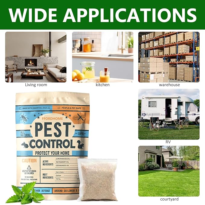 Pest Control Pouches Mosquito Repellent Mice, Rats, Ants, Cockroaches, Moths, and Other pests Peppermint Oil Mouse Repellentrat Repellent for House(8p)