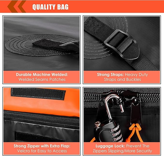 fouwick lugglage Basket 60x24x13 inches, Folds Flat, 600 Lbs Heavy Duty Hitch Cargo Basket with Waterproof Bag, Black，Luggage Storage (60X24X13 inch with Bag)