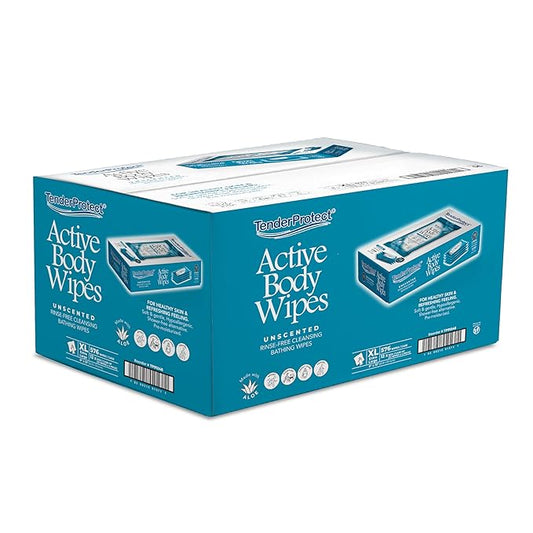 Active Body Wipes, XL Rinse-Free Shower Wipe for Adults, 9" x 12" Extra Large, Aloe, No Rinse Bath Wash Cloth - Gym, Sports, Travel, Camping, Elderly Care, Portable (Case of 576)