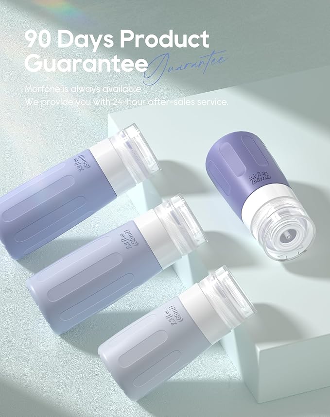 Morfone 16 Pack Silicone Travel Bottles Set for Toiletries TSA Approved Travel Containers Leakproof Squeezable Refillable Accessories 2oz 3oz for Shampoo Conditioner Lotion Liquids(Blue)
