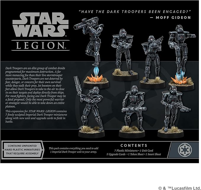 Asmodee Star Wars: Legion Imperial Dark Troopers Unit Expansion - Tabletop Miniatures Game, Strategy Game for Kids and Adults, Ages 14+, 2 Players, 3 Hour Playtime
