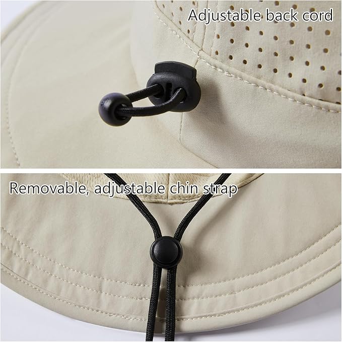 UPF 50+ Bucket Sun Hat with Laser Perforated Mesh Cooling Adjustable Breathable Lightweight for Outdoor Men Women