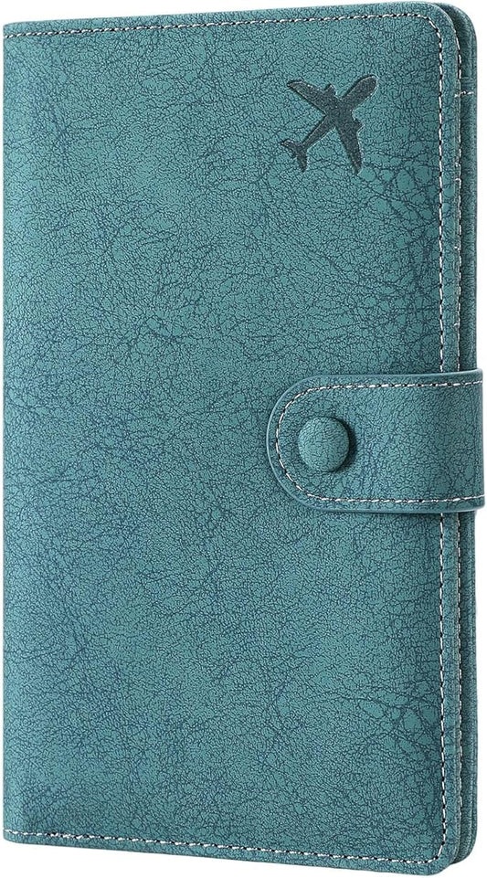 RFID Blocking Passport Wallet Cover Case Travel Document Organizer for Women and Men,Travel Wallet for Credit Card