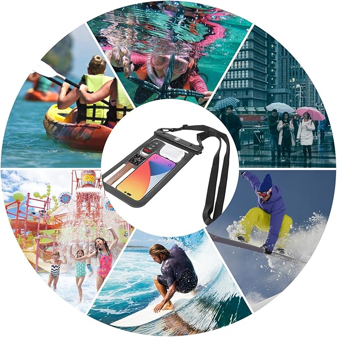 Njjex [Up to 10"] Large Waterproof Phone Pouch Bag - 2 Pack Waterproof Phone Case Dry Bag For Samsung Galaxy S25 Ultra S24 S23 S22 S21 S20 A14 A15 A35 A16 Motorola Moto G 5G 2025 G Stylus 2024 G Power