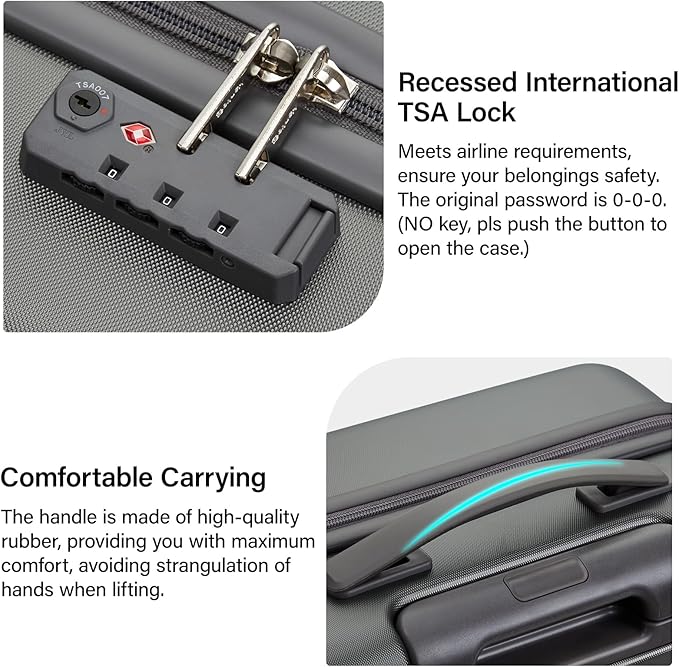 Hanke Luggage Sets 2 Piece with Spinner Wheels, 20/28 Inch Hard Shell Suitcases Set TSA Approved Luggage Travel Rolling Large Luggage(Graphite Grey)