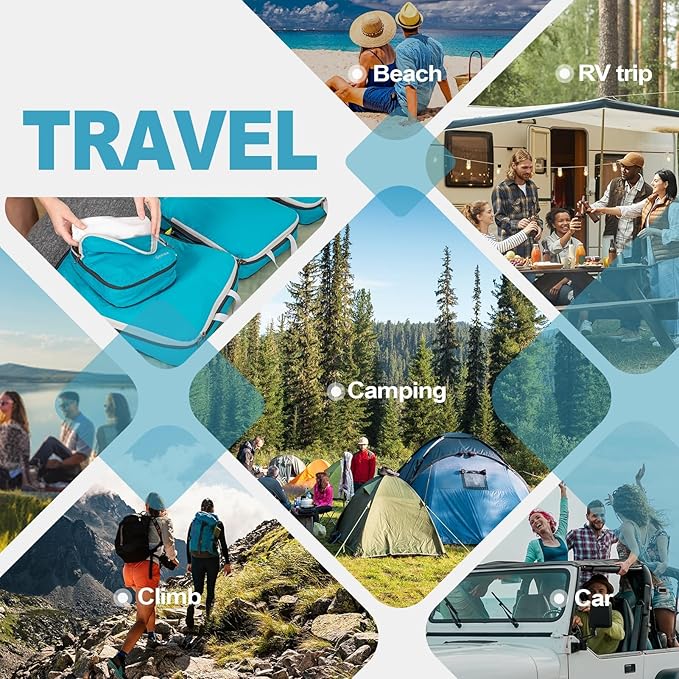 Gonex Compression Packing Cubes, 3pcs/4pcs Expandable Storage Travel Luggage Bags Organizers