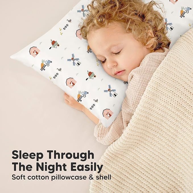 Toddler Pillow with Pillowcase - 13x18 My Little Dreamy Kids Travel Bed Pillows for Sleeping, Organic Cotton Small Pillowcase, Soft & Breathable, Machine Washable, Toddlers 2-5 years old (Pawtrol)