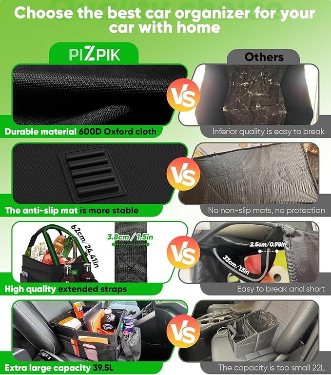 Large Car Seat Organizer with Removable Cooler Bag for the Front or Back Seat for Kids and Adults.Versatile for Use in Multiple Scenarios.