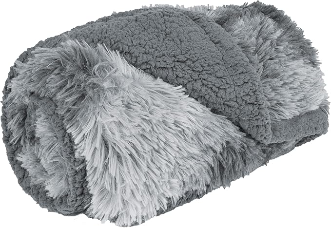 PetAmi Waterproof Dog Blanket for Small Medium Dogs, Calming Fleece Cat Blanket, Couch Protector Washable Sherpa Faux Fur Pet Throw for Puppy, Soft Reversible 29x40 Tie-Dye Gray