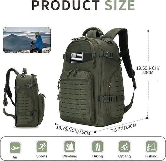 30L Hiking Backpack Lightweight Outdoor Daypack Camping Backpack Outdoor Travel Daypack Day Pack for Man Woman (Army Green)