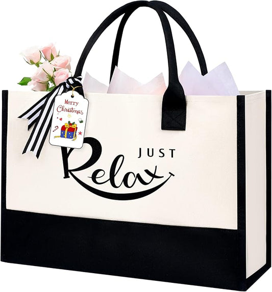 BAGAIL Initial Tote Bag, Personalized Birthday Gifts for Women, Teacher, Friends, Mom, Wedding, Monogrammed Beach Bag