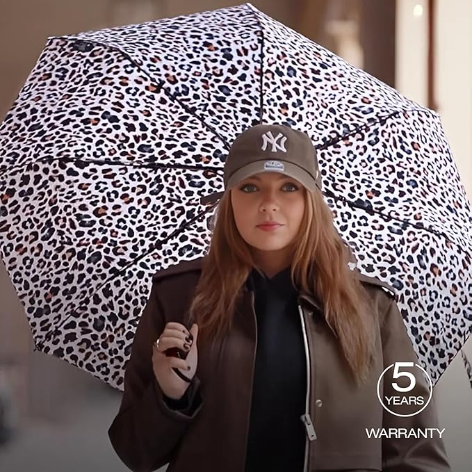 Knirps A.200 Medium Duomatic Windproof Umbrella for Adults – Automatic Open Close 38.5" Canopy, Travel Case Included