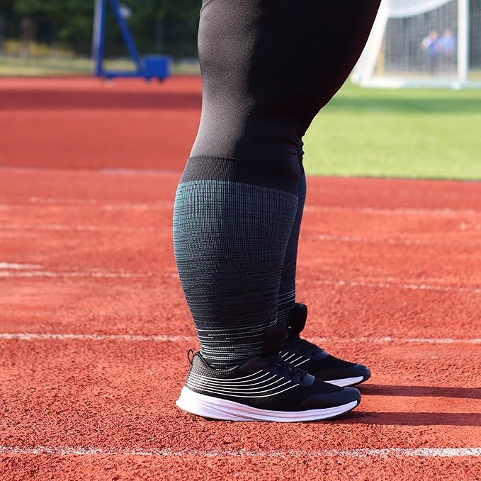 Wide Calf Compression Socks for Women & Men Extra Large Size Support Socks for Nurses Running Pregnant Travel, 15-20 mmHg