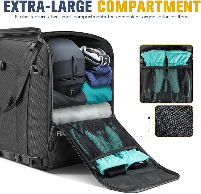findway Ski Boot Bag, 55L Ski Boot bag Backpack 1680D Waterproof for Skis, Ski Helmet, Ski Boots, Snowboard & Accessories