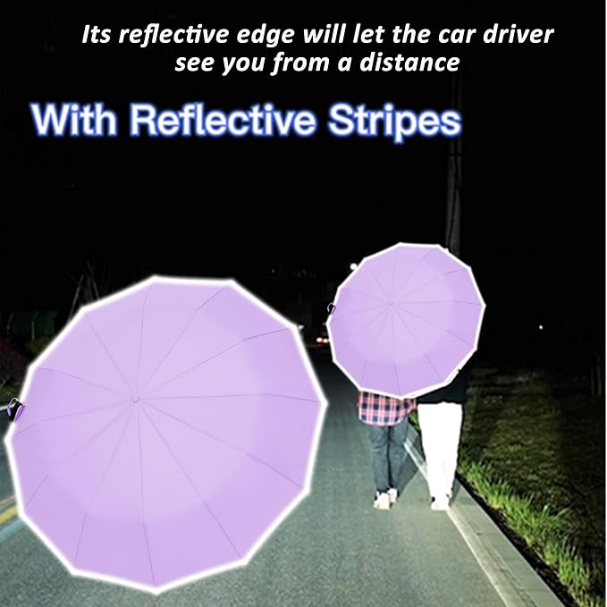 BAODINI Windproof Compact Rain Umbrella for Travel 42/46 Inch Premium Fabric Auto Open Perfect for Purse and Backpack Portable Umbrella for Women and Men