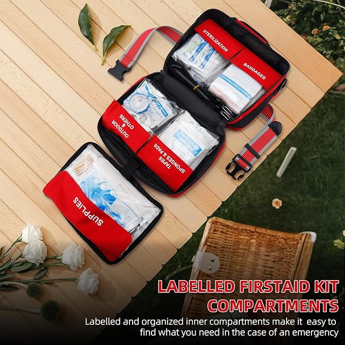 Comprehensive Premium 430 Piece Emergency First Aid Kit, Large Medical Kits for Home, Car, Camping, Travel, Hiking, Truck, Sports & Outdoor Emergencies, Businesses & Home Medical Supplies