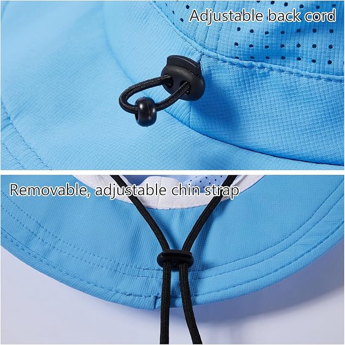 UPF 50+ Bucket Sun Hat with Laser Perforated Mesh Cooling Adjustable Breathable Lightweight for Outdoor Men Women