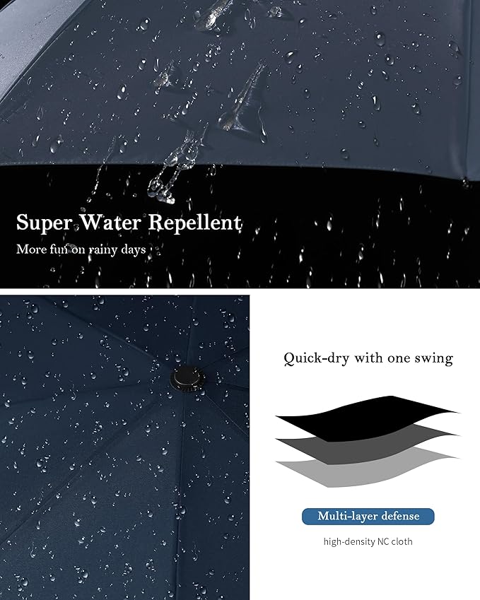 Windproof Travel Umbrella, Automatic Folding Compact Lightweight Umbrella for Women & Men, Durable and Portable, Fits Easily in Purse or Backpack