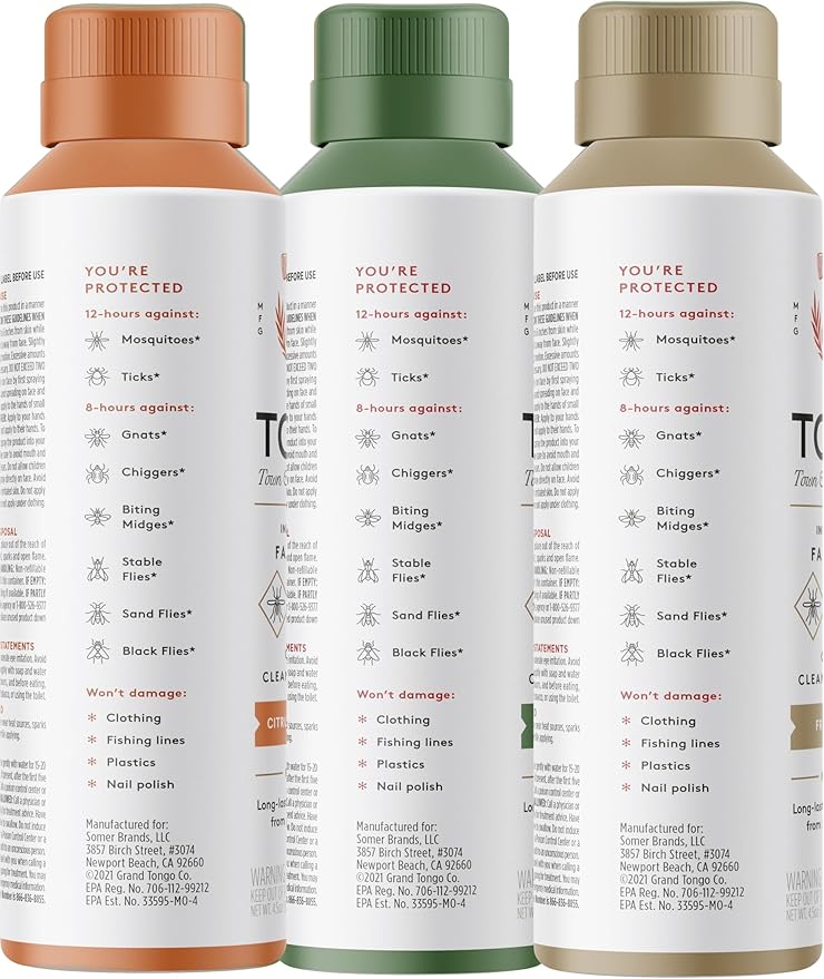 Insect Repellent Variety Pack, 12-Hour Mosquito & Tick Protection, Picaridin-Based, Water-Based, Lightweight, Quick-Drying, DEET Alternative, Face & Body Use, 3 Pack