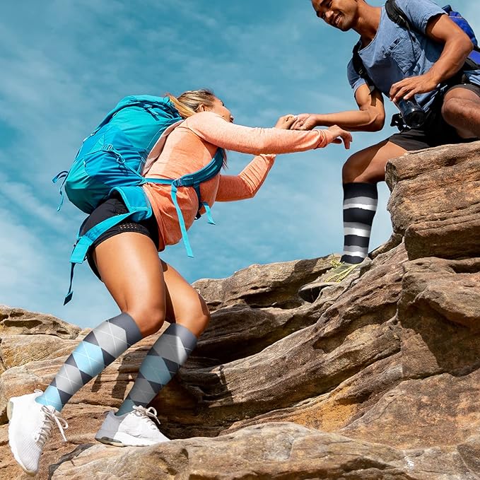 Copper Compression Socks for Women and Men(6 Pairs)-Best Support for Running, Athletic, Nursing, Travel