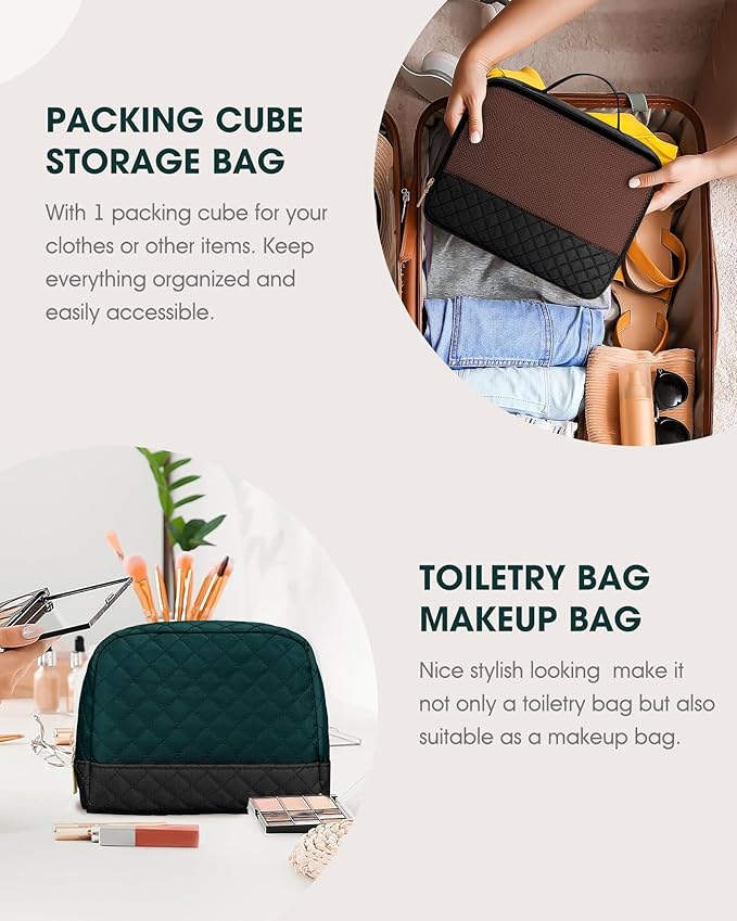 Travel Duffle Bag Weekender Bags: Duffel Bag with Shoe Compartment Carry On Overnight Bag with Wet Pocket Yoga Gym Bags Hospital Bags for Labor and Delivery 3 Pcs Set Black Green