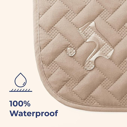 gogobunny 100% Double Sided Waterproof Dog Blanket Soft Bed Pet Cover Reversible Protect Furniture Couch Sofa Car for Puppy Cat Kids (Dark Beige/Light Beige, 30x30 Inch (Pack of 1))