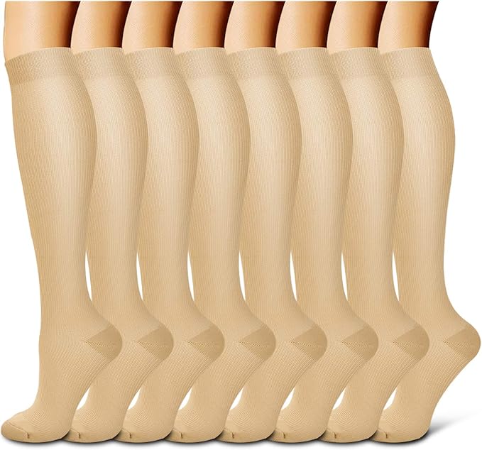 Laite Hebe Compression Socks For Women& Men circulation(8 Pairs),Socks-Best for Running,Sports,Hiking,Flight travel,Pregnancy
