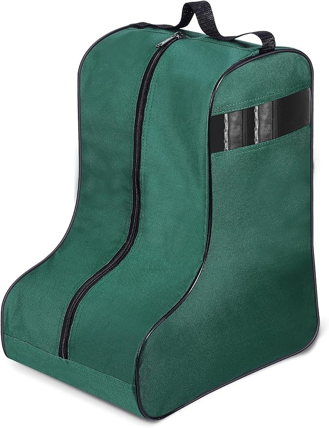 1 Pc Boot Bags for Cowboy Boots Portable Storage Bag for Travel Long Tube Shoes Bags Men Tall Shoe with Handle for Home (Dark Green)