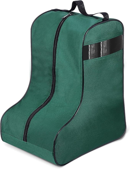 1 Pc Boot Bags for Cowboy Boots Portable Storage Bag for Travel Long Tube Shoes Bags Men Tall Shoe with Handle for Home (Dark Green)