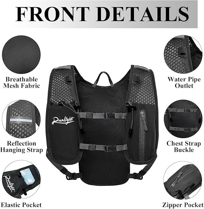 Running Vest for Women Men Lightweight Hydration Backpack Pack with 1.5L Water Bladder Bag Hydro Daypack for Hiking,Trail,Skiing,Camping,Cycling,Race,Marathon