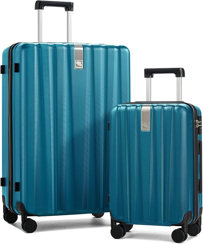 Hanke Hardshell Luggage Sets 2 Piece Extra Large Suitcases with Lock,28 Inch Luggage with Spinner Wheels, Travel Suitcase for Women Men 20 29Inch,Caribbean Blue