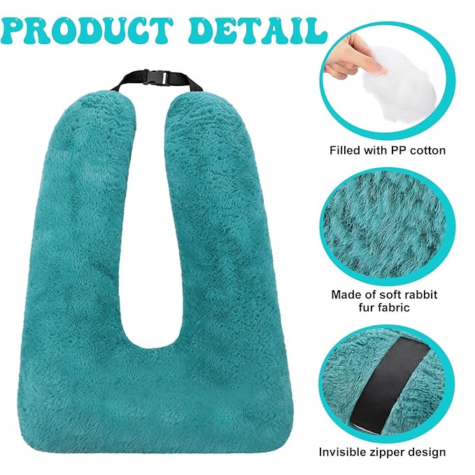 2 Pcs Travel Pillow Car Sleeping Kid Neck U Shaped for The Back Seat Adults Children Head and Body Support Long Distance Journey Accessories (Turquoise)