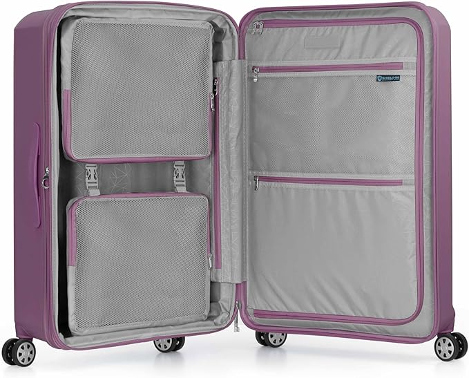 Traveler's Choice Pagosa Indestructible Hardshell Expandable Spinner Luggage, Mauve, 30-Inch Large