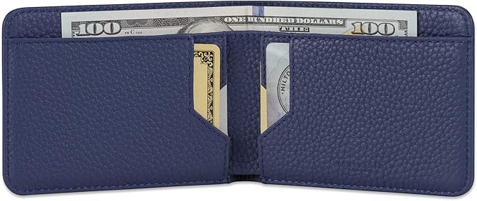 Vaultskin MANHATTAN Slim RFID Blocking Bifold Leather Wallet for Men - Minimalist Front Pocket Card Holder, Holds 9 Cards & Cash, Premium Italian Leather