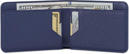 Vaultskin MANHATTAN Slim RFID Blocking Bifold Leather Wallet for Men - Minimalist Front Pocket Card Holder, Holds 9 Cards & Cash, Premium Italian Leather