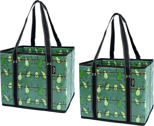 BeeGreen Large Waterproof Reusable Bags Christmas Heavy Duty Shopping Tote for Groceries Pool Gift with Webbing Handles