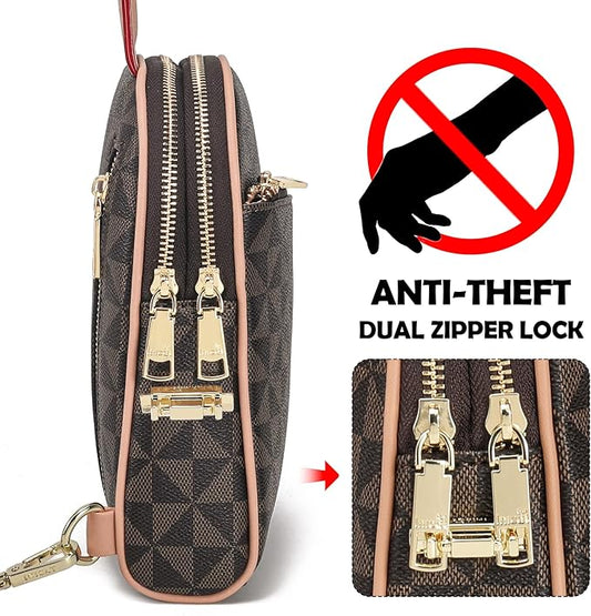 INICAT RFID Blocking Sling Bag Anti Theft Crossbody Bags Women Valentine's Day Gifts Travel Purses Vegan Leather