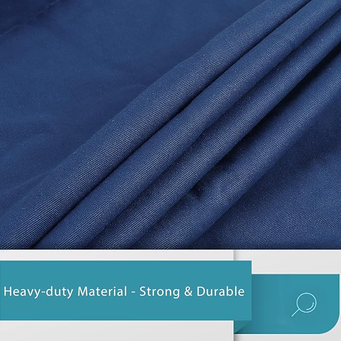 LOLOMLO Extra Large Canvas Laundry Bags with Handles & Drawstring Closure, Heavy Duty Tears Resistant Clothes Storage Travel Bags,25.5"x34",Navy Blue