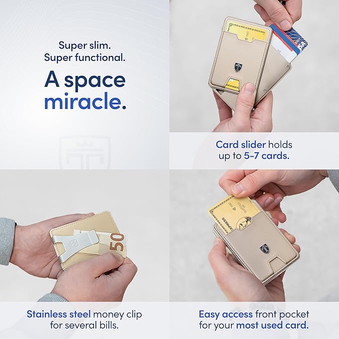 TRAVANDO Swype Slim Wallet for Men Metal RFID Blocking Mens Wallet Card Case (Without AirTag* Pocket)