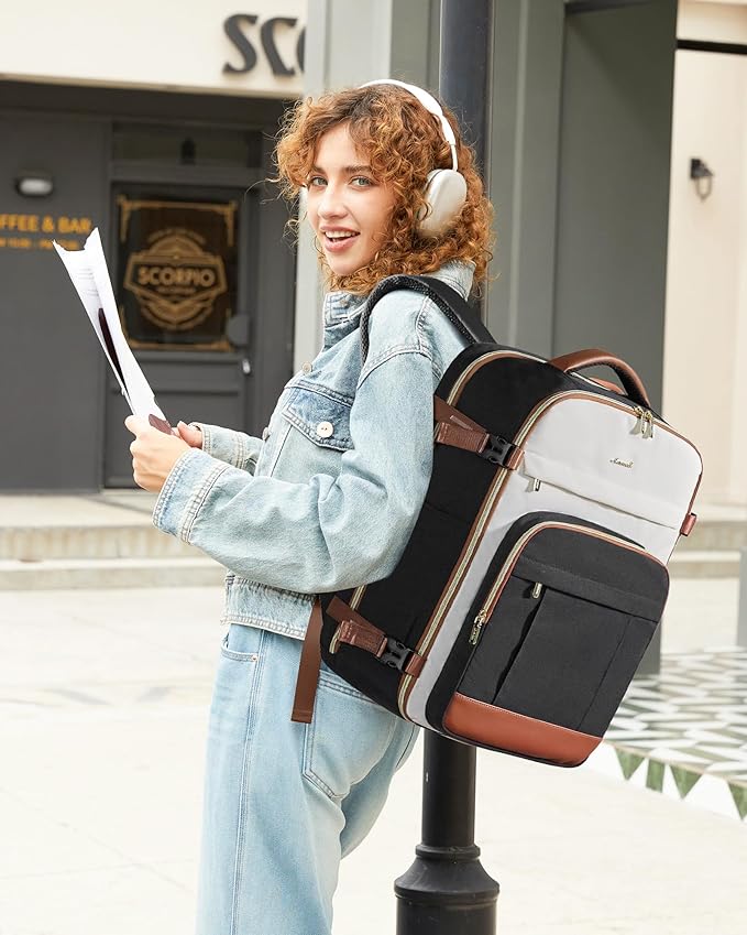 LOVEVOOK 40L Travel Backpack for Women & Men - 17.3 Inch Carry On Backpack & Personal Item Backpack for Airlines, Spacious and Durable Design, with 3 Packing Cubes