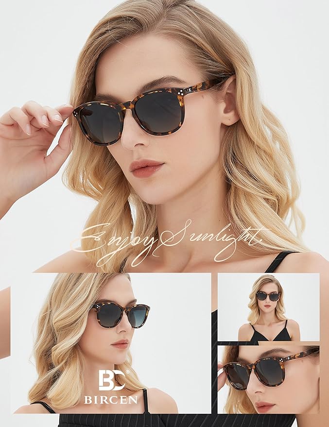 Polarized Sunglasses For Women UV - Protection Womens Trendy Fashion Large Shades With Acetate Frame BC2110