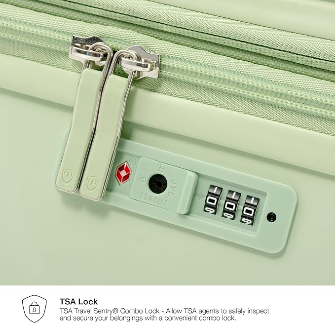 Traveler's Choice Elm Expandable Spinner Luggage Set, Glossy Mint, 29" Checked