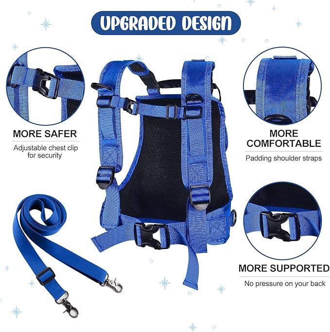 Odoland Kids Ski Training Harness with Backpack, Adjustable Strap & Lift Handle for Beginners Boy and Girl
