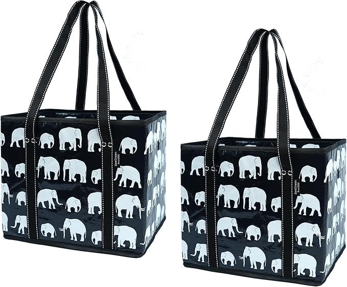 BeeGreen Large Waterproof Reusable Bags Christmas Heavy Duty Shopping Tote for Groceries Pool Gift with Webbing Handles